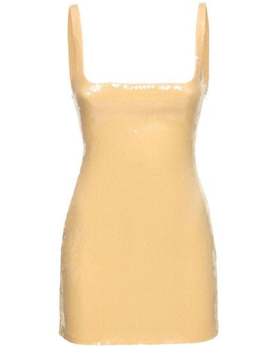 16Arlington Vestido corto con lentejuelas - Amarillo