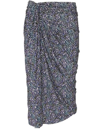 Isabel Marant Jeldia Printed Viscose Blend Midi Skirt - Grey