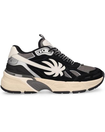 Palm Angels The Palm Runner Leather Trainers - Black