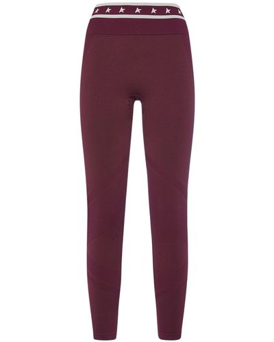 Golden Goose Legging en tissu technique star - Violet