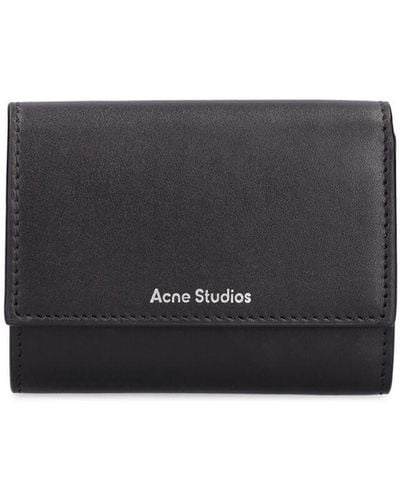 Acne Studios Leather Trifold Wallet - Gray