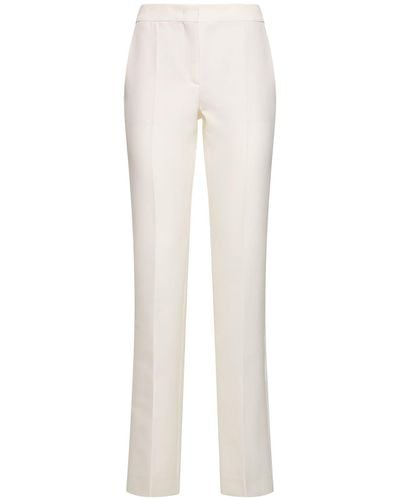 Moschino Cotton Duchesse Straight Pants - White