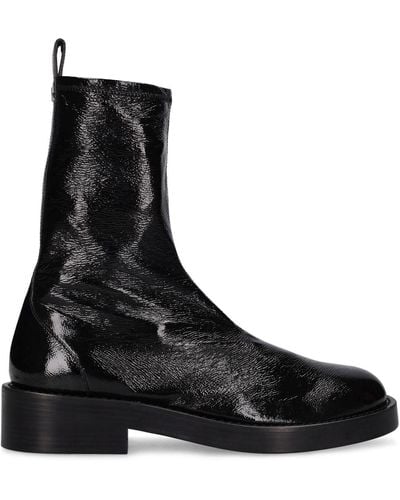Courreges Stretch Vinyl Tall Boots - Black