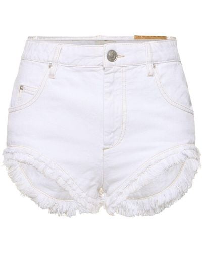 Isabel Marant Shorts de denim de algodón - Blanco