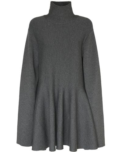 Khaite Robe courte en maille de laine clarice - Gris