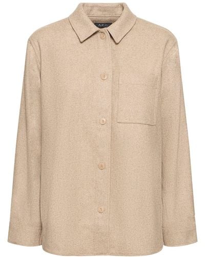A.P.C. Lizzie Wool Blend Shirt - Natural