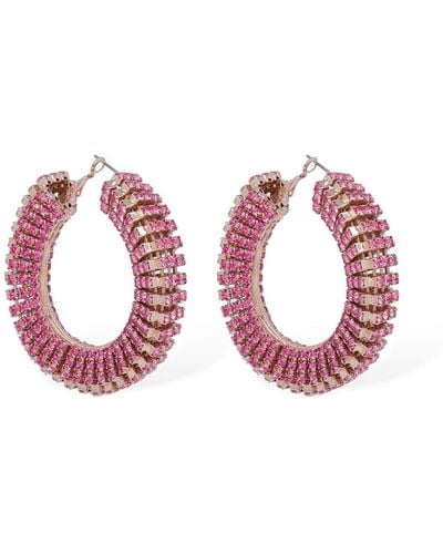 Magda Butrym Crystal Hoop Earrings - Pink