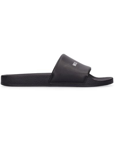 McQ Longnow Rubber Slide Sandals - Black