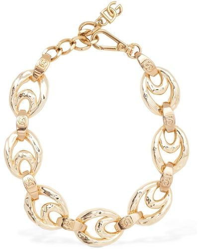 Dolce & Gabbana Dg Chunky Chain Collar Necklace - Natural