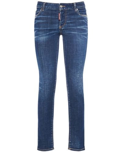 DSquared² Jennifer Low Rise Denim Skinny Jeans - Blue