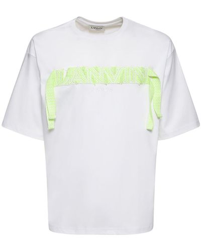 Lanvin T-shirt Aus Baumwolle Mit Logo "curb" - Weiß