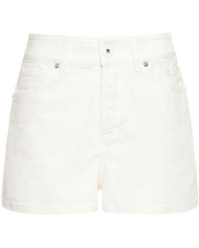 Lanvin Shorts Mini De Denim De Algodón - Blanco