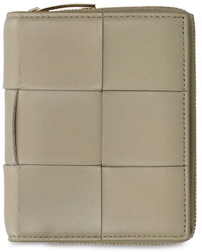 Bottega Veneta Small Cassette Bi-Fold Zip Wallet - Gray