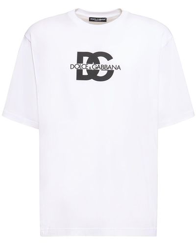 Dolce & Gabbana Logo Cotton Jersey T-Shirt - White