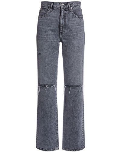 SLVRLAKE Denim Jeans Slim Fit Vita Alta Sierra Distressed - Grigio