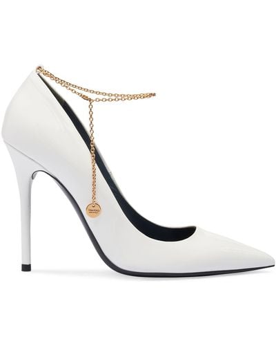 Tom Ford Chain 105 Patent Leather Pumps - White