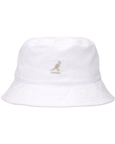Kangol Washed Cotton Bucket Hat - White
