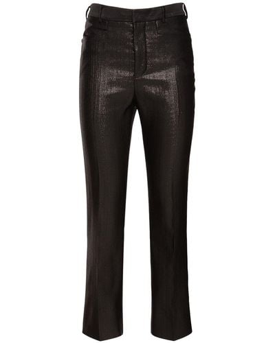 Tom Ford Lurex Wool Blend Midrise Straight Pants - Black