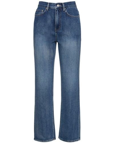 DUNST Loose Wide Cotton Denim Jeans - Blue