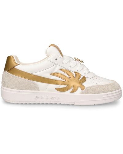 Palm Angels Palm Beach College Leather Sneakers - Natural