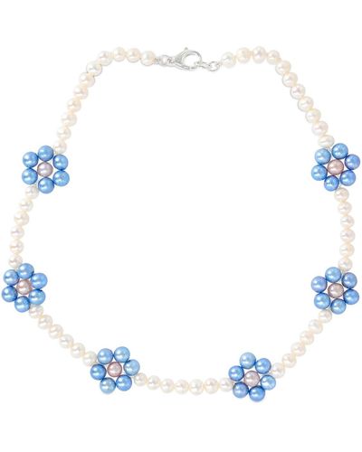 Hatton Labs Collier Chaîne À Marguerites Bleues En Perles - Multicolore