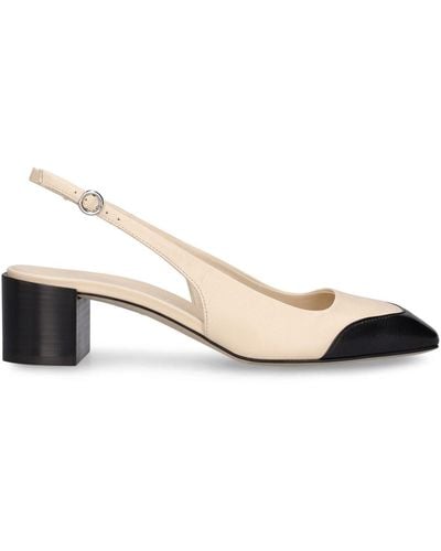 Aeyde 45mm Augusta Nappa Leather Heels - Natural