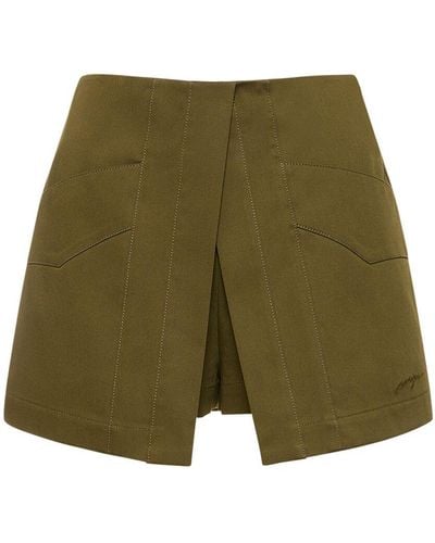MSGM Stretch Cotton Shorts - Green