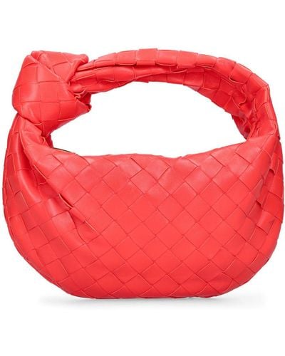 Bottega Veneta Jodie Intrecciato Mini Leather Top Handle Bag - Red