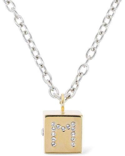 Marni Dice & Crystal Collar Necklace - Metallic