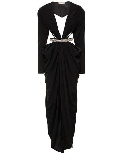 Alexandre Vauthier Lvr exclusive - robe longue en crêpe ajouré - Noir