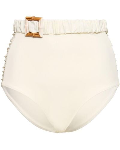 Johanna Ortiz Mahaba Belted Lycra Bikini Bottoms - White