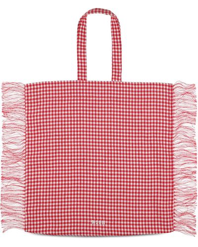 MSGM Maxi Tote Cotton Bag - Pink
