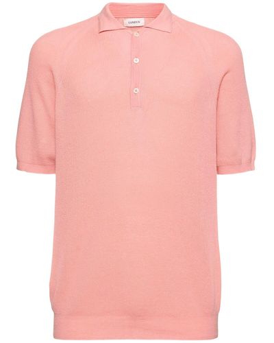Laneus Cotton Knit S/s Polo - Pink