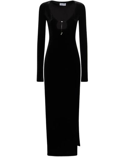 16Arlington Solaria Velvet Midi Dress - Black