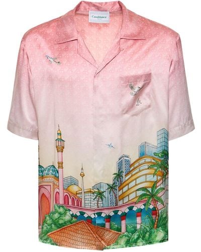 Casablanca Camisa de sarga de seda - Rosa