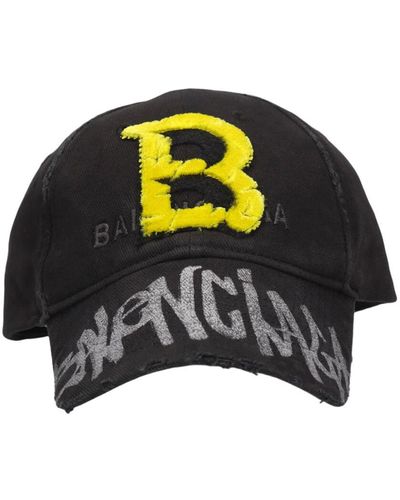 Balenciaga Logo Upcycled Cotton Cap - Black
