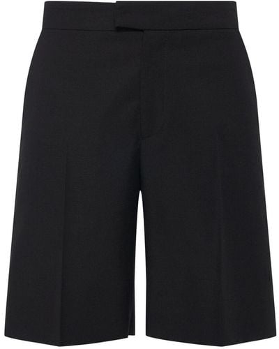 Alexander McQueen Cotton & Mohair Shorts - Black