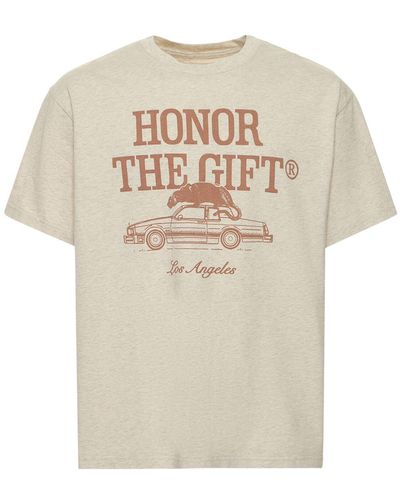 Honor The Gift T-shirt In Cotone Con Stampa - Neutro
