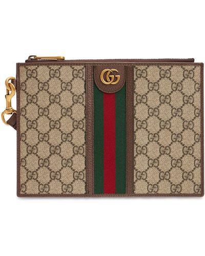 Gucci Pouch Ophidia Con Webbing Gg Supreme - Neutro