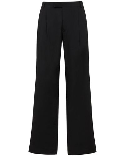Dunhill Pantalones Técnicos De Algodón Con Pinzas - Negro