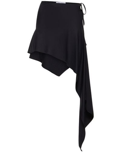 The Attico Lycra Asymmetric Skirt - Black