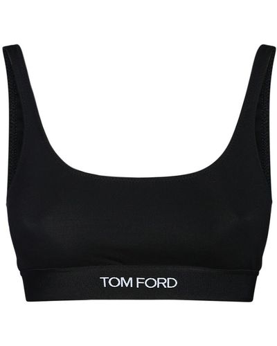 Tom Ford Bh-shirt Aus Modal Mit Logo - Schwarz