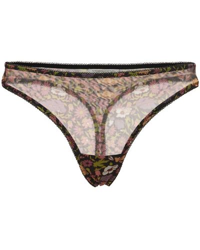 Underprotection Rania Printed Mesh Thong - Multicolor