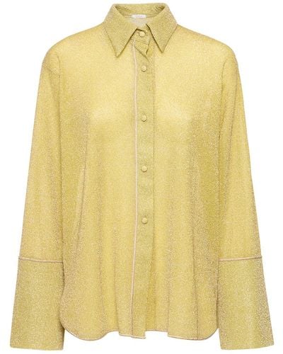 Oséree Langärmeliges Lurex-hemd "lumiere" - Gelb