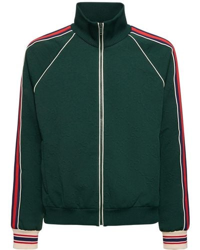 Gucci Iconic gg Tech Zip-up Sweatshirt - Green