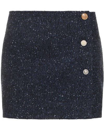 Designers Remix Amalia Wool Blend Mini Skirt - Blue