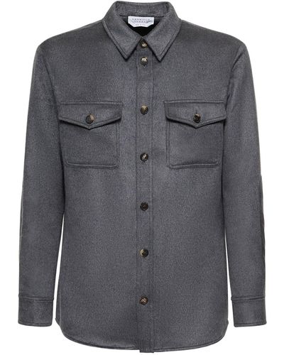 Gabriela Hearst Lucas Silk Overshirt - Gray