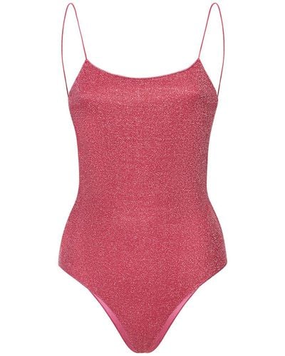 Oséree Lumiere Maillot Lurex One Piece Swimsuit - Pink