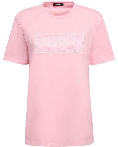 Versace Barocco コットンジャージーtシャツ - ピンク