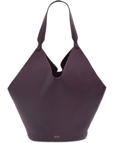 Khaite Medium Lotus Leather Tote Bag - Purple